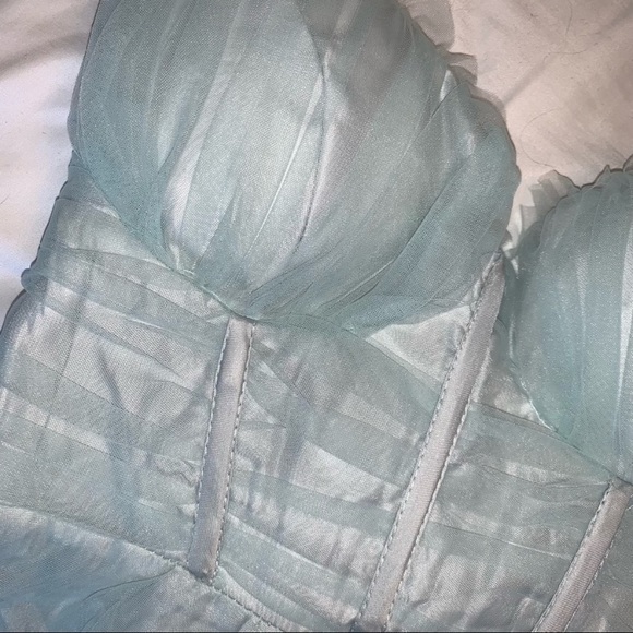 NWT Smitten Sweetheart Neckline Chiffon Mini Party Dress Pistachio - Picture 3 of 5